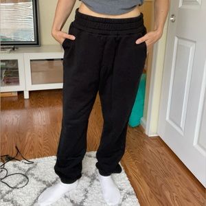 Popflex Cloud Rollover Sweatpants in Black